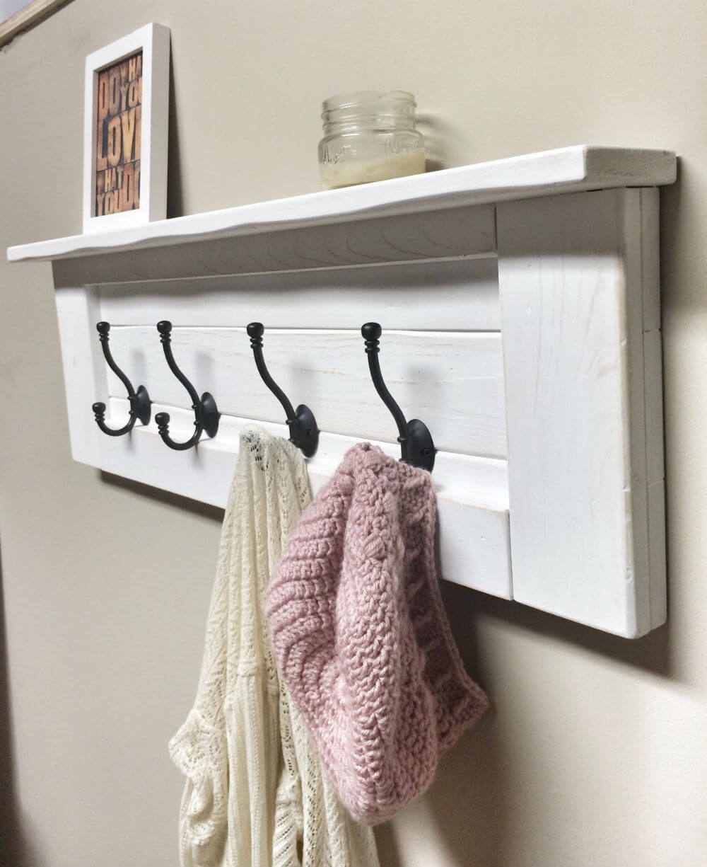 Rustic Mud Room Floating Coat Rack