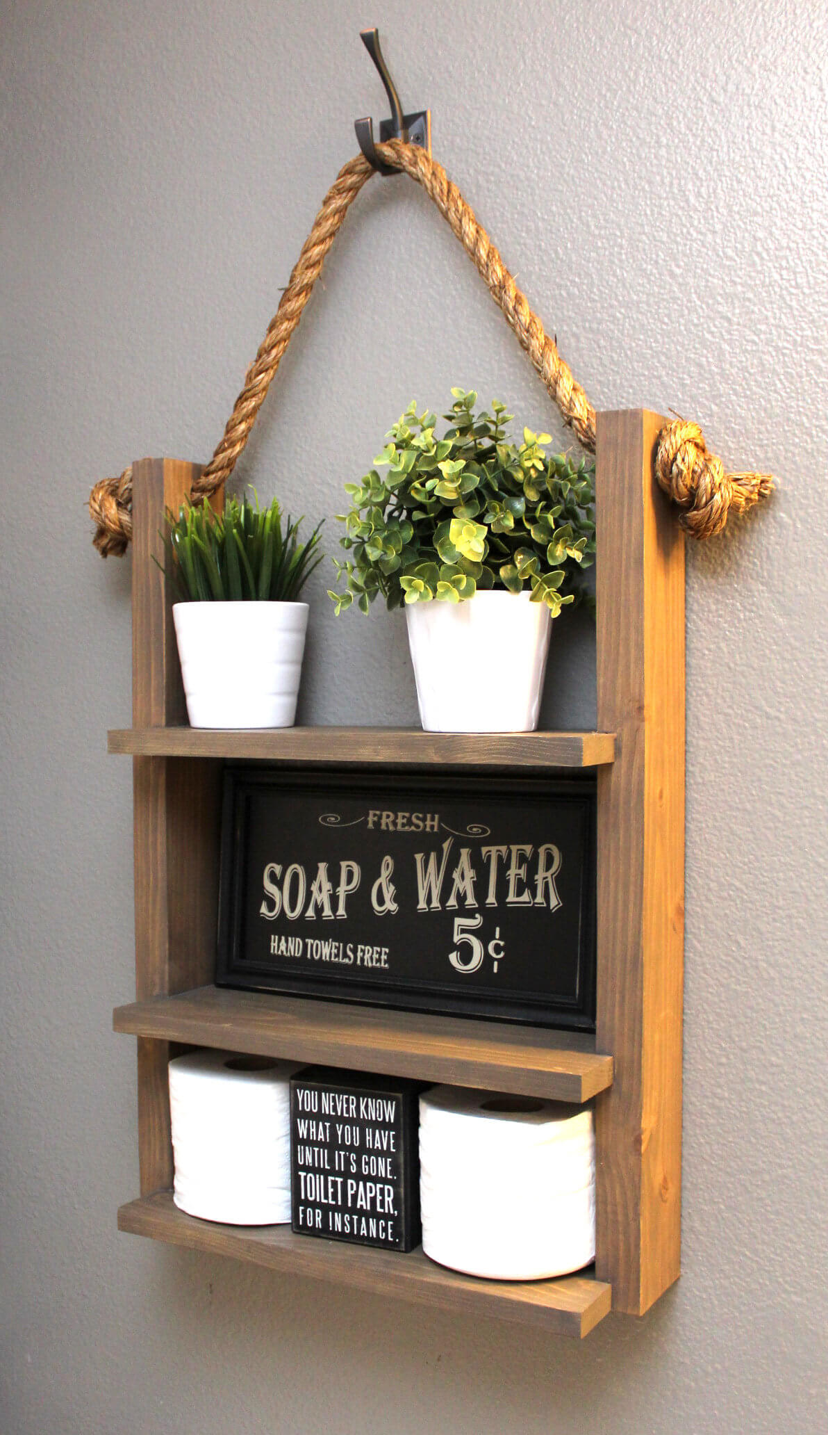 Adorable Wood and Chalkboard Floating Shelf