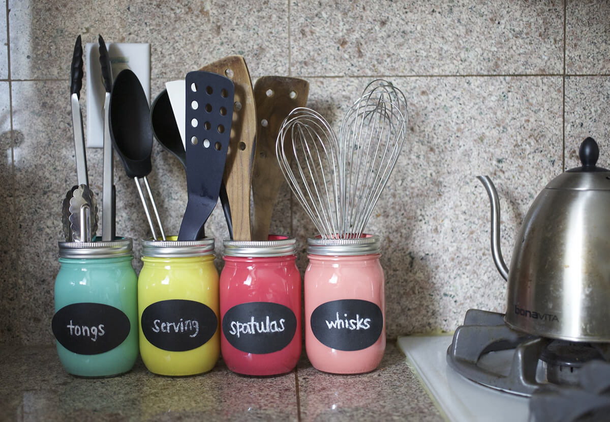 Mason Jar Organizer Idea For Your Countertop