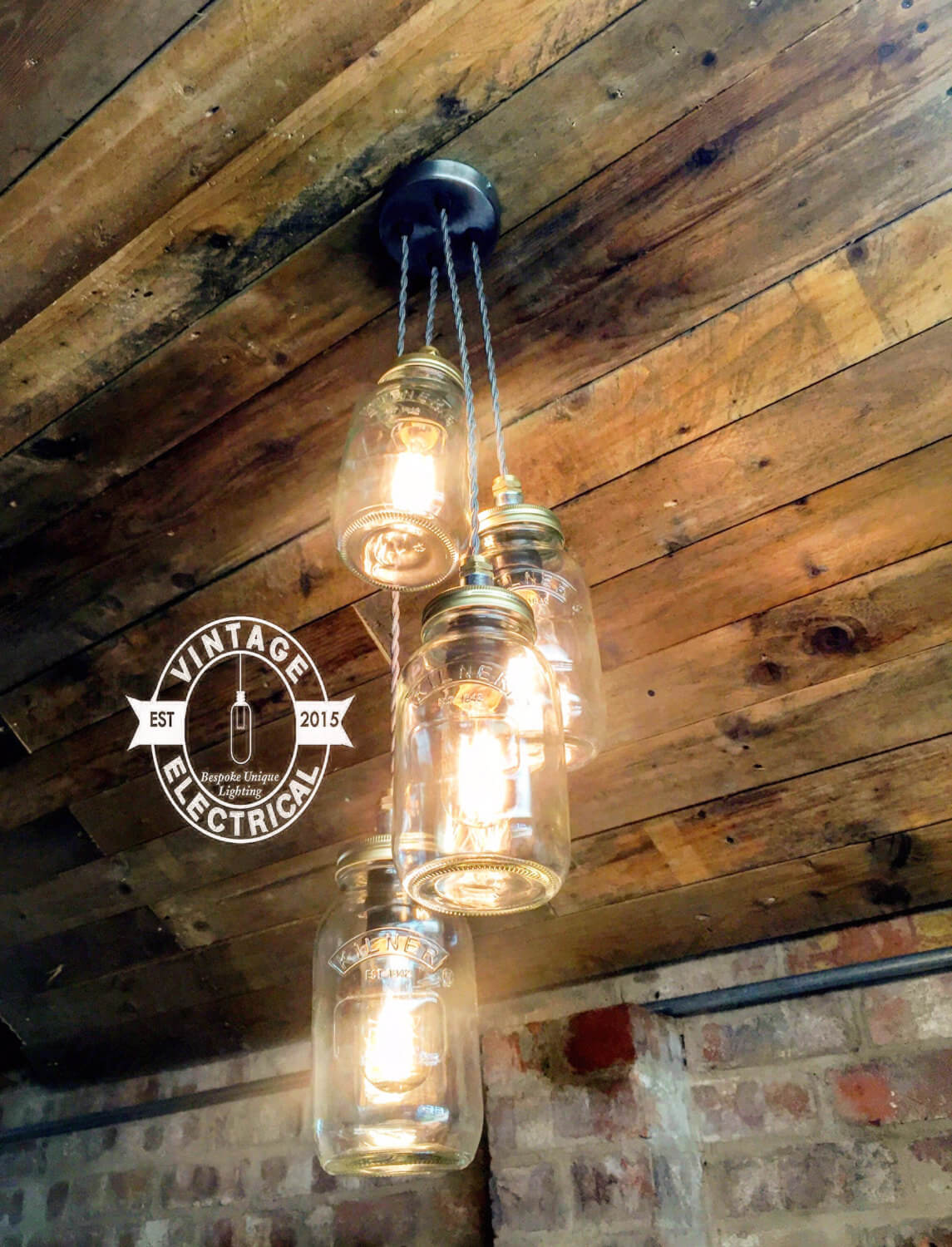 Four-Light Mason Jar Hanging Chandelier