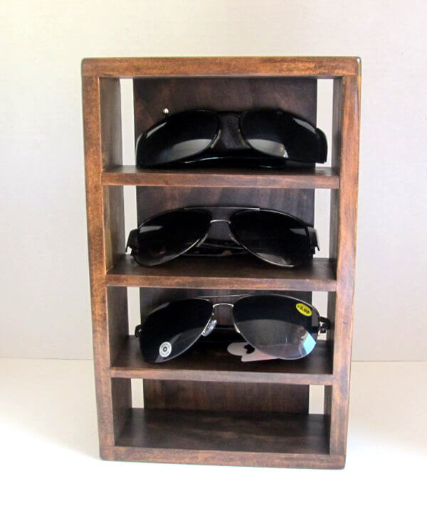 Simple Rustic Sunglasses Holder with Wall Mount