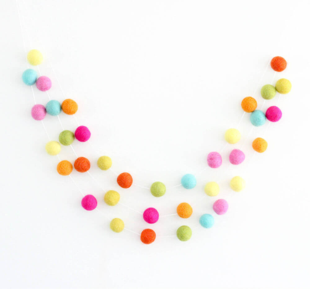 Summery Felt Ball Garland