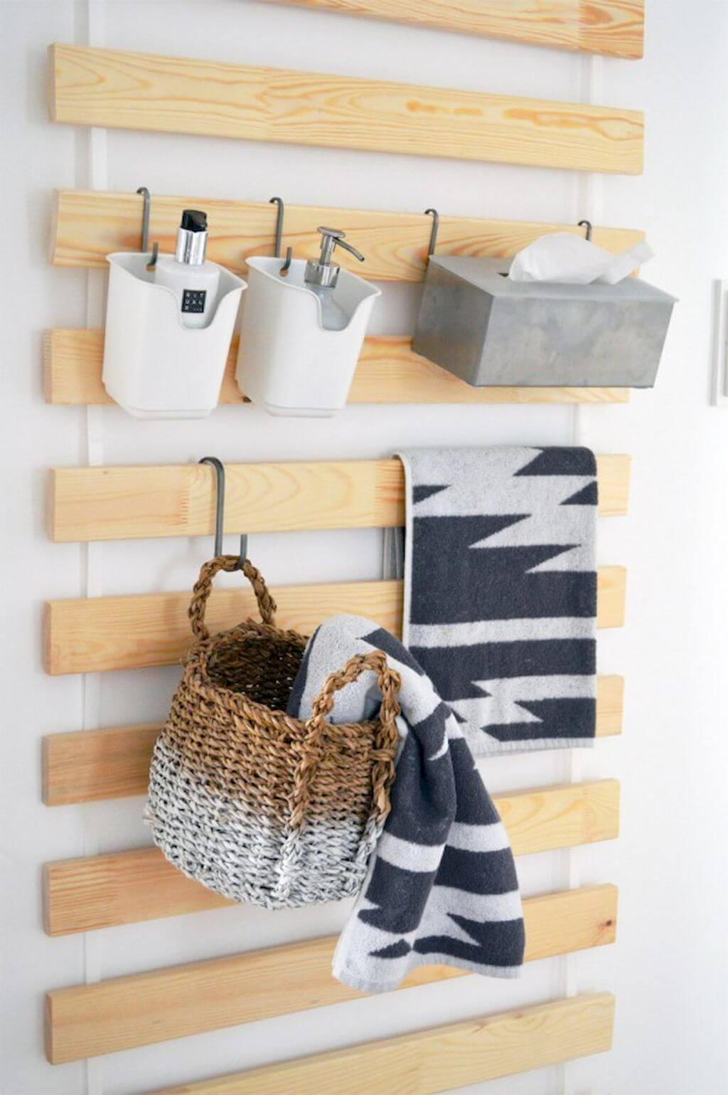 Wooden Planks Customizable Storage for Bathrooms