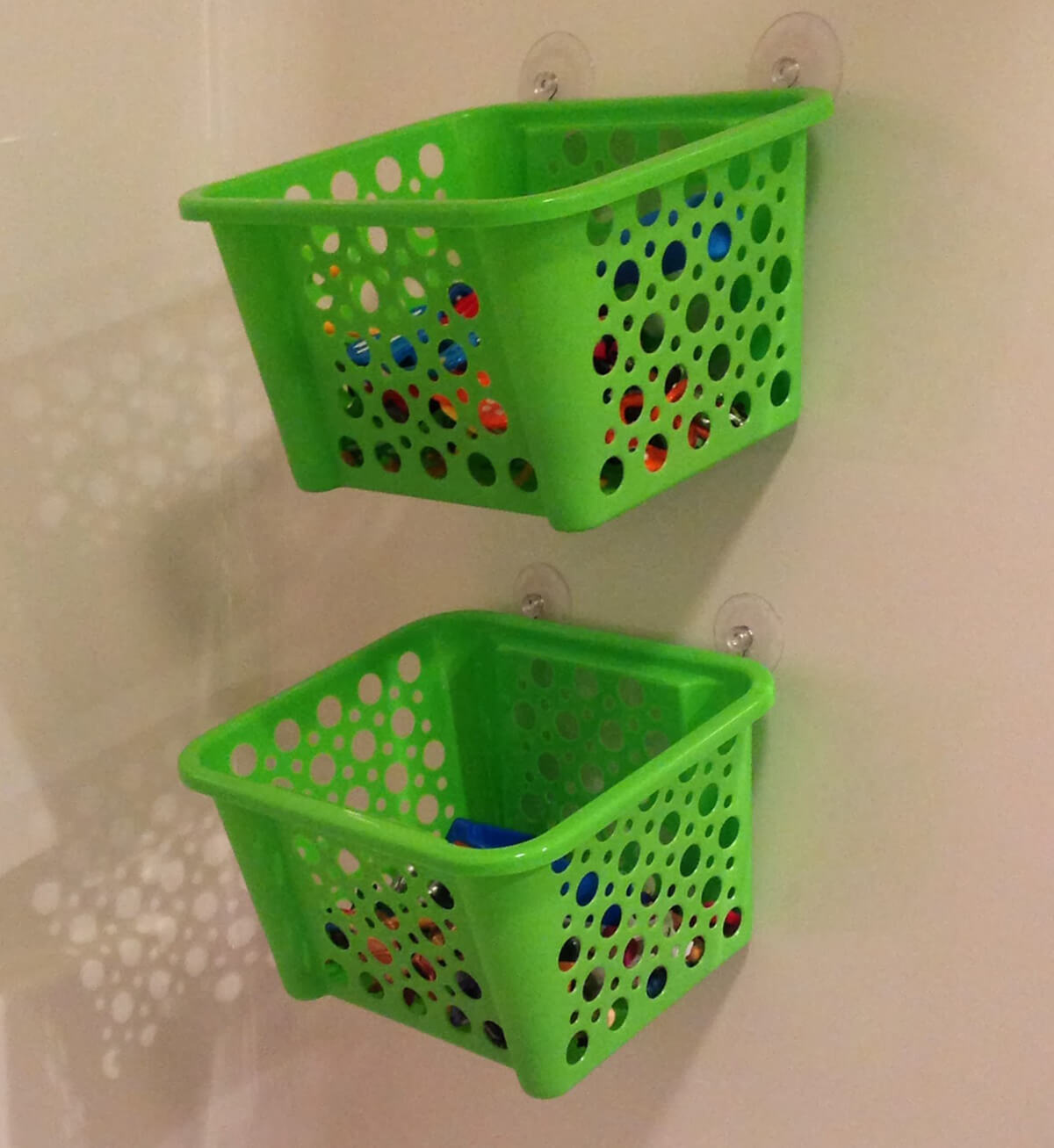 Plastic Basket and Suction Cup Shower Storage