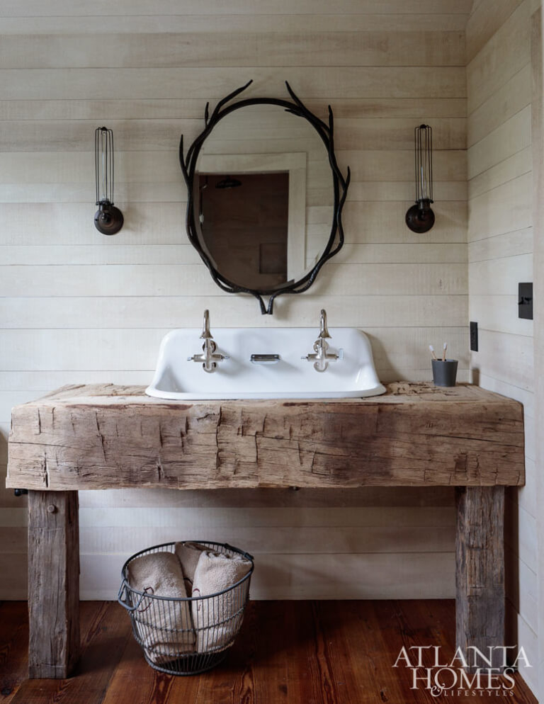 Barn Wood Rustic Toilet-table for Bathrooms