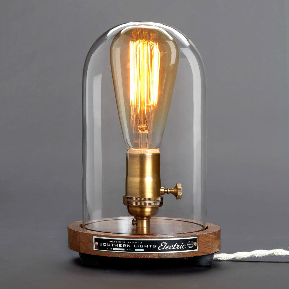 Recreated Edison Bell Jar Table Lamp