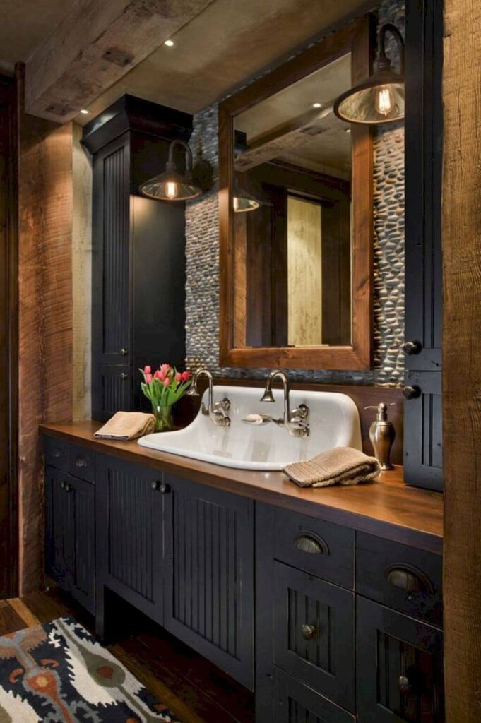 20 Rustic Bathroom Vanity Ideas Homebnc 681x1024 
