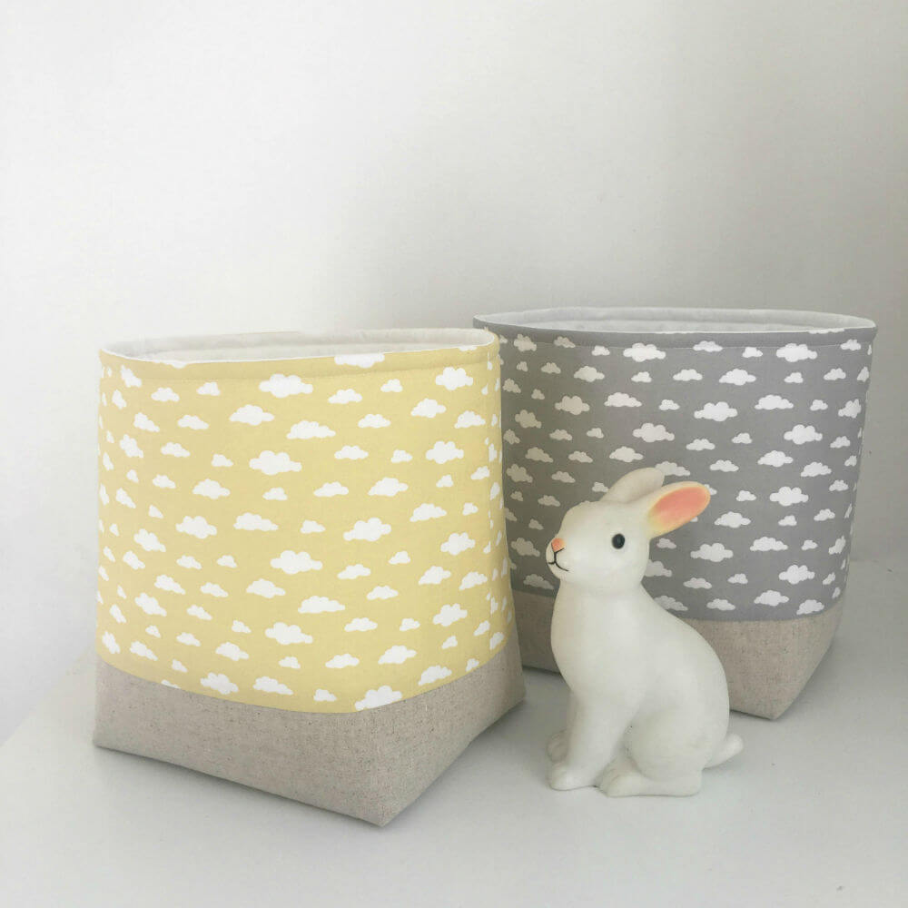 Simple Yellow Cloud Fabric Storage Container