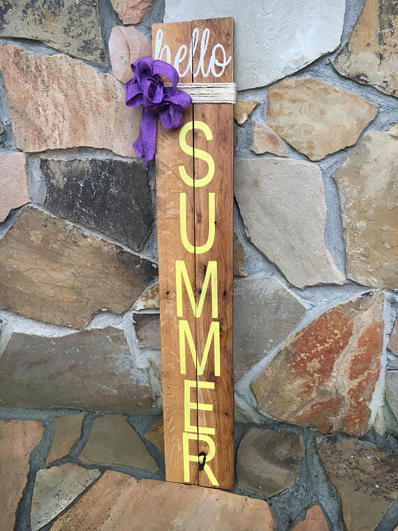 Reclaimed Wood “Hello Summer” Sign