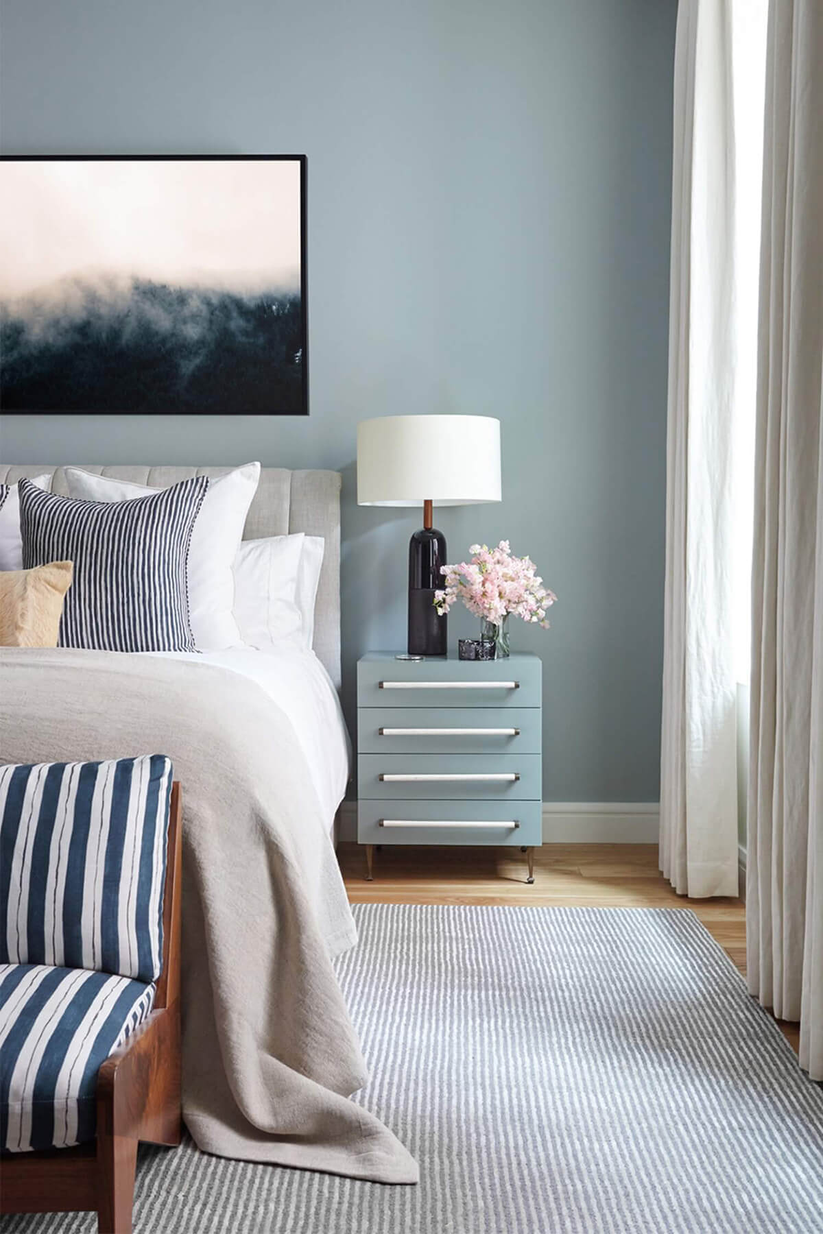 Matching Mist Gray Wall and Side Table