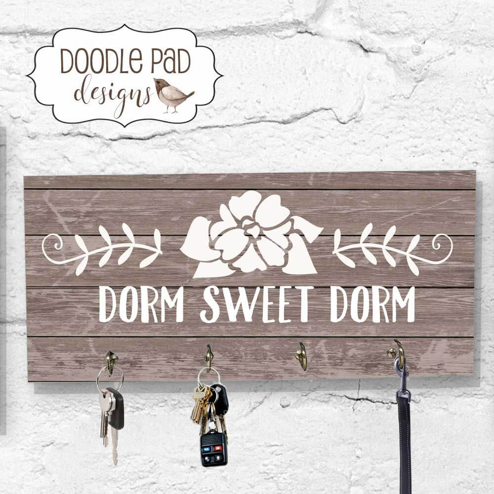 Dorm Room Entryway Organizer with Key Hooks