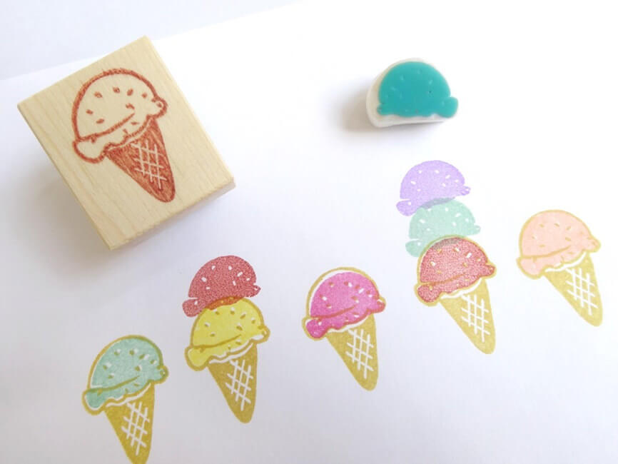 Sweet Ice Cream Rubber Stamp