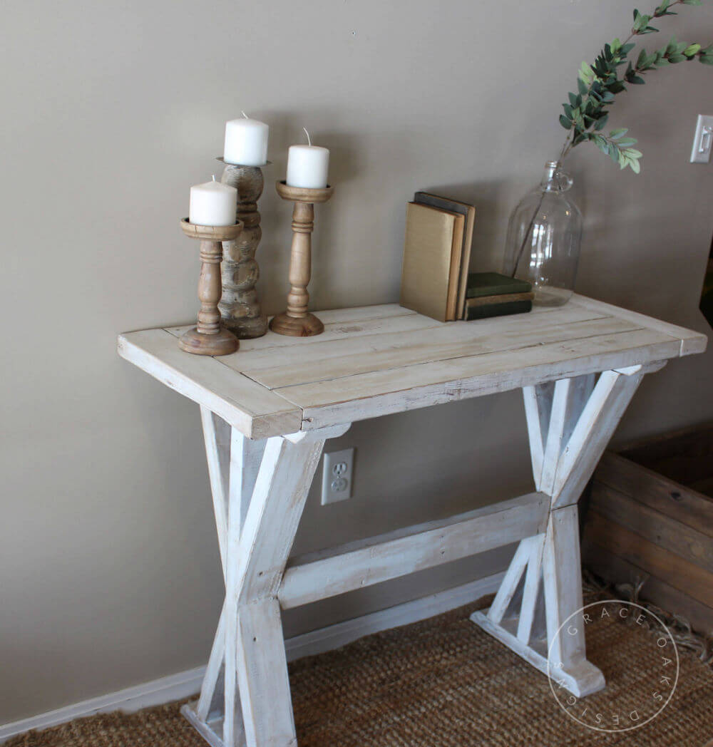 X-Base Pedestal Farmhouse Entry Table — Homebnc