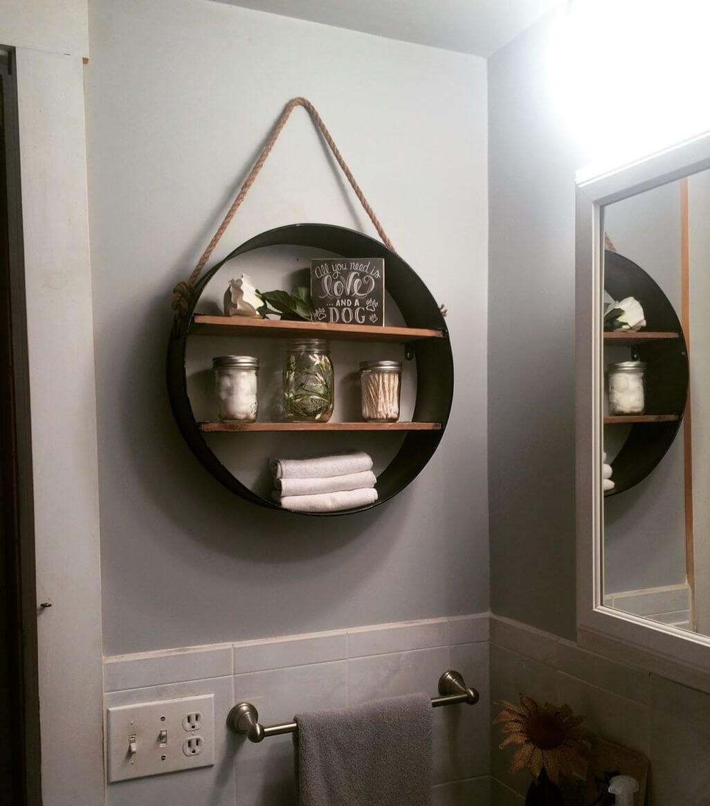 Circle Frame with Shelf Wall Hanging