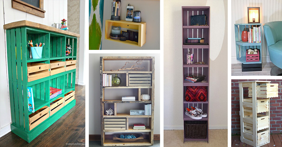 Creative Diy Wood Crate Shelf Ideas, Wooden Crates As Bookshelves
