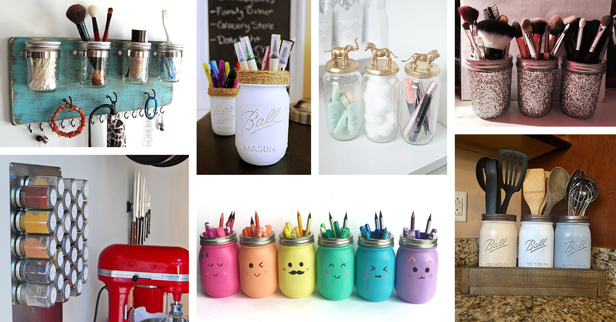 Featured image for “54 Mason Jar Organizer Ideas to Save Space in Creative Ways”