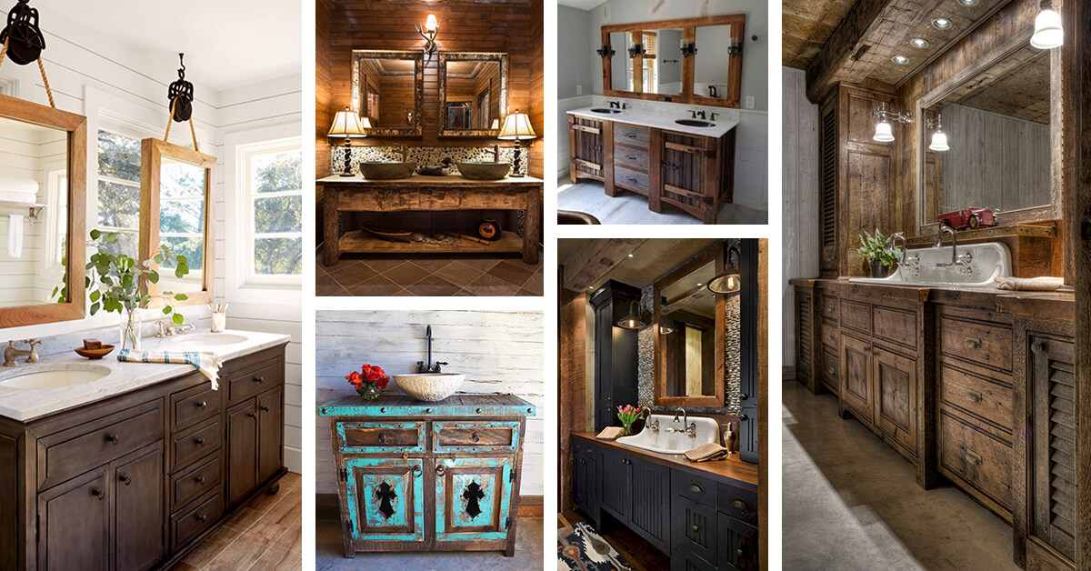 35 Best Rustic Bathroom Vanity Ideas, Wood Vanity Bathroom Ideas