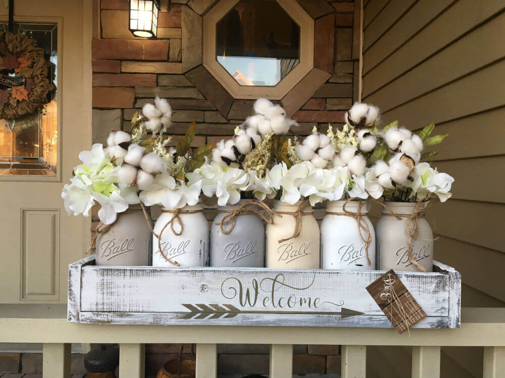 Sweet Southern Cotton and Mason Jar Centerpieces