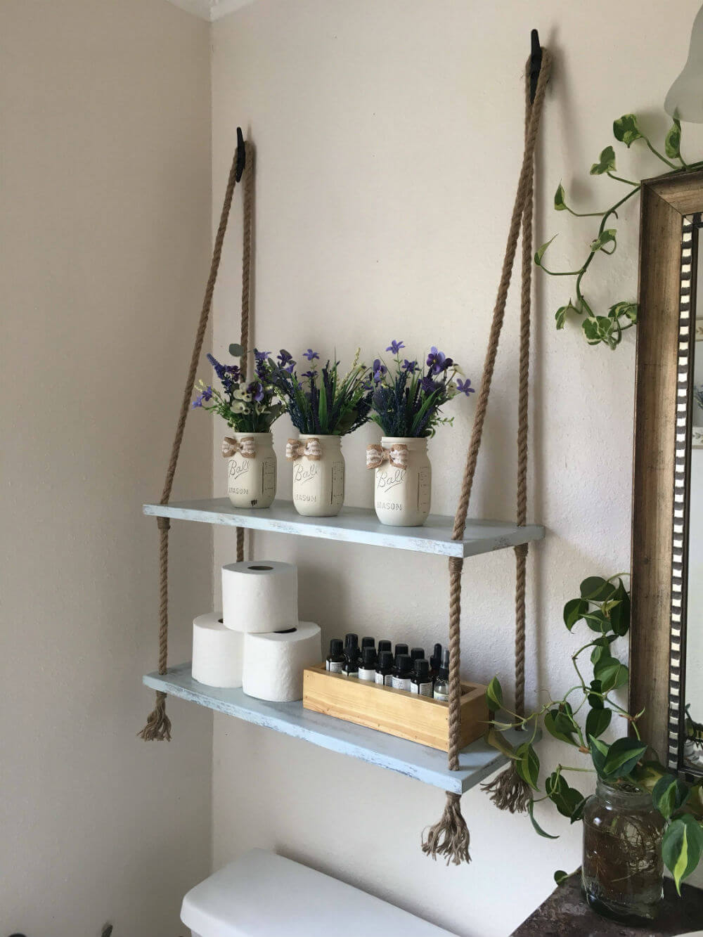 Hand Crafted Hanging Shelves
