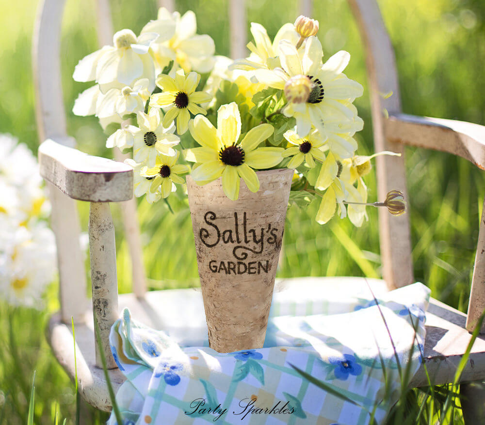 Farmhouse Garden-Inspired Customized Birch Vase