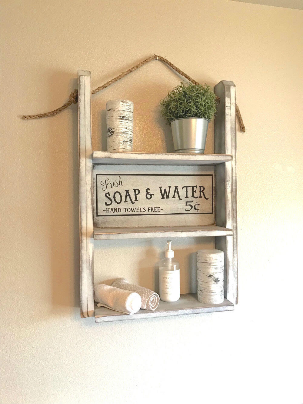 Red Roan Signs Farmhouse Bathroom Shelf