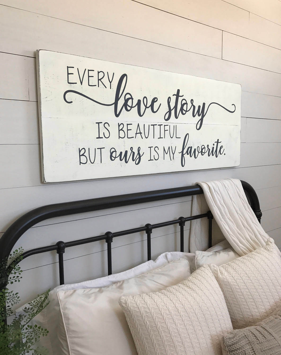 Distressed Hand Painted Love Story Sign