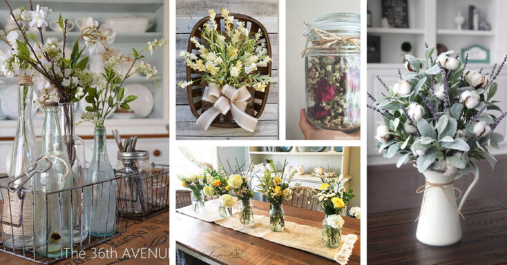 Featured image for 14 Lovely Farmhouse Style Flower Arrangements to Brighten Up Your Décor