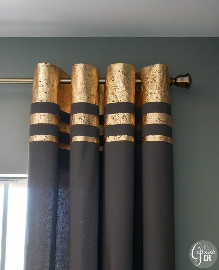 Bold Gold Strips Transform a Curtain