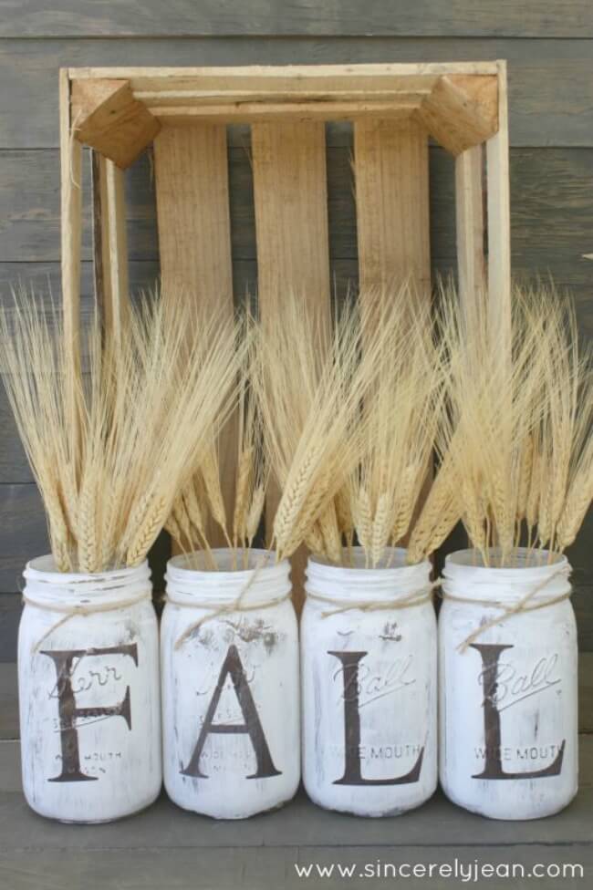 White Home Decor Idea Rustic Mason Jar