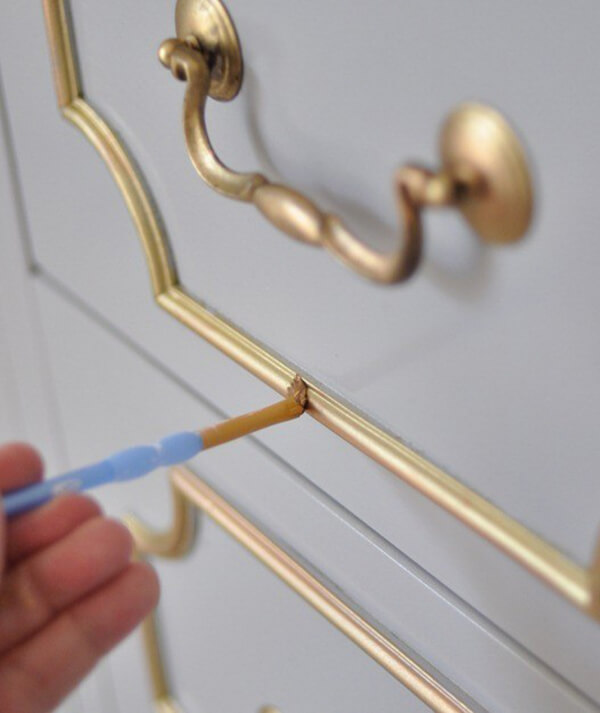 Gold Moldings Pop Off a Painted Credenza