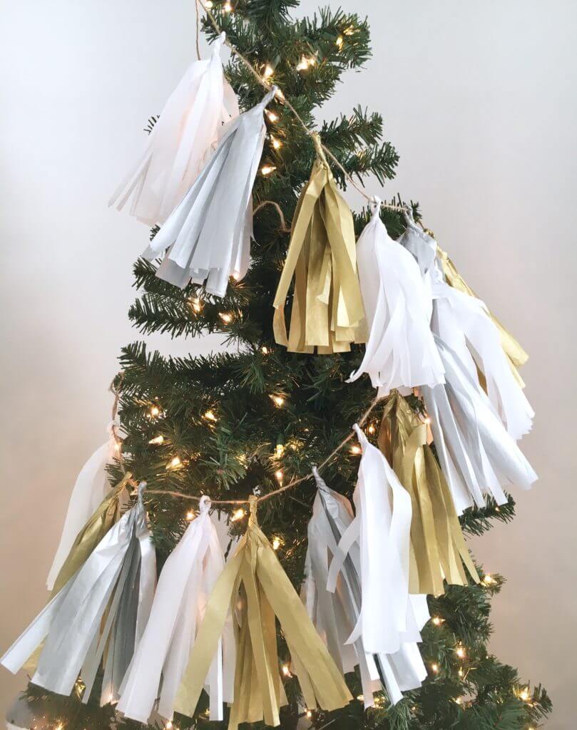 Tissue Paper Tassels in a Festive Garland