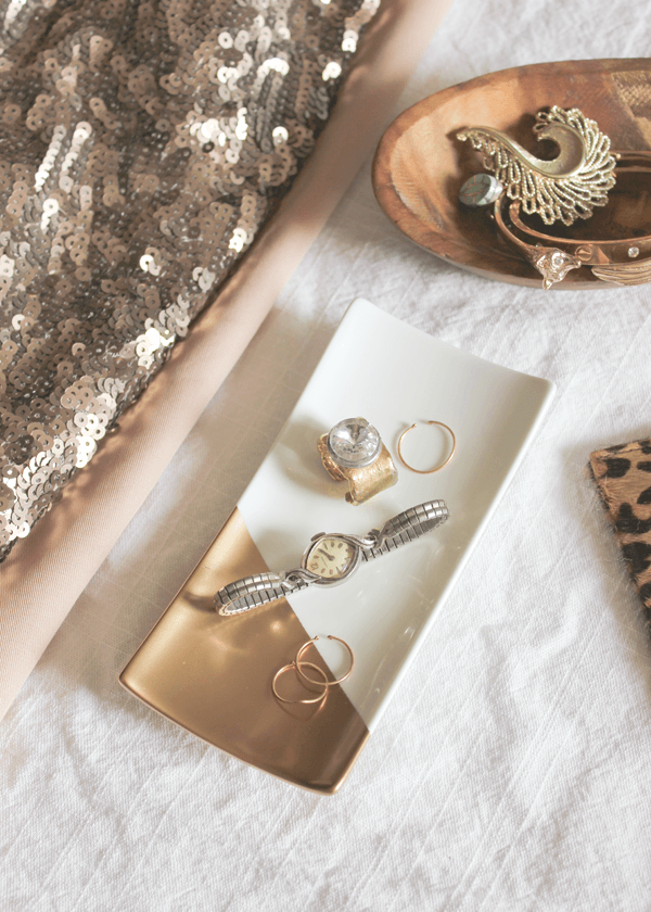 Organize with Gold Dipped Jewelry Trays