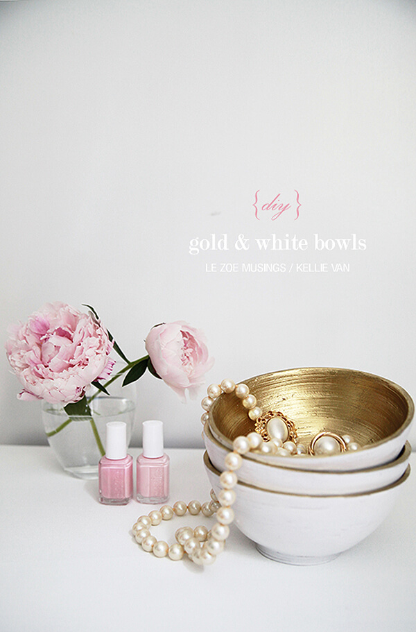 Simply Gorgeous White and Gold Bowls