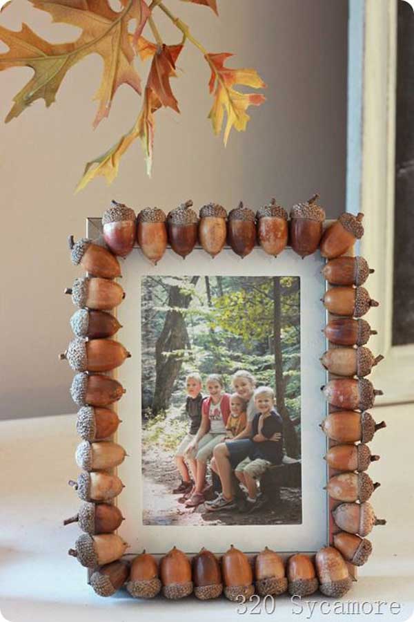Simple Picture Frame Border Made With Acorns
