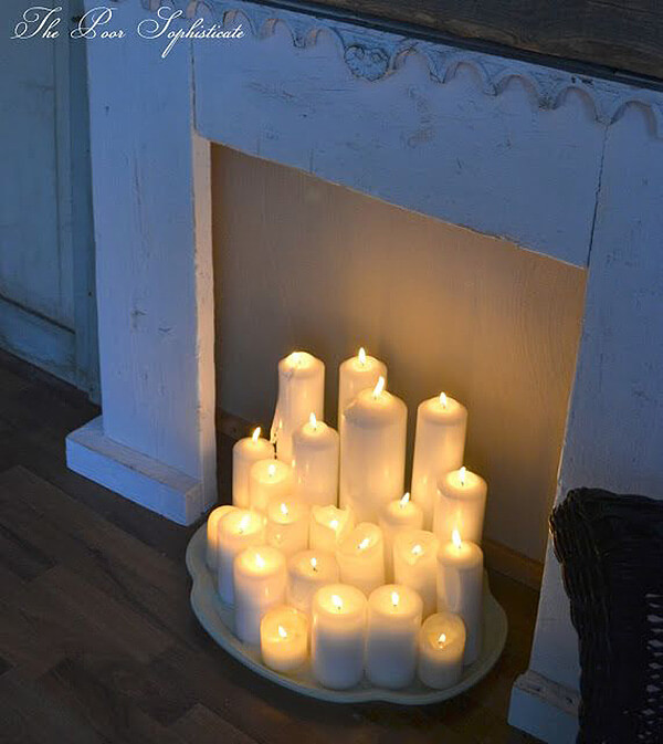 Pure Light and Pure White in a Fireplace