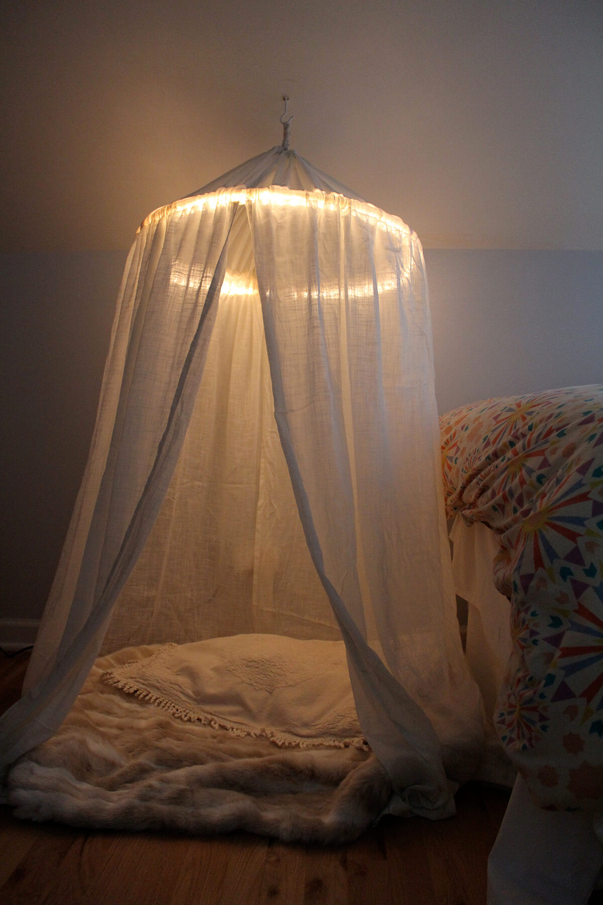 An Angelic Halo Over a Romantic Bed