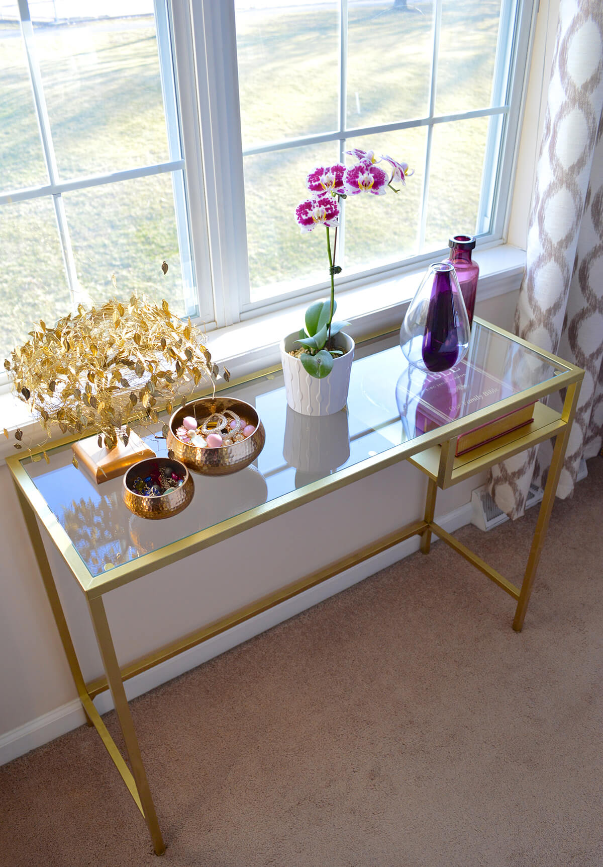 window console table