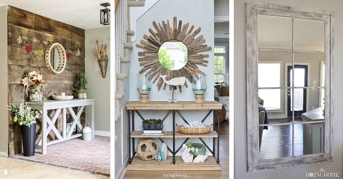 11 Best Entryway Mirror Ideas And, Wood Window Mirror Decoration Ideas