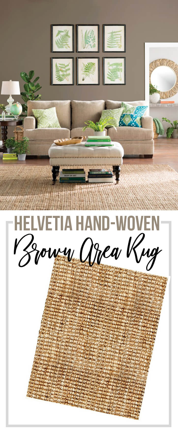 Stylish, Practical Hand-Woven Jute Rug