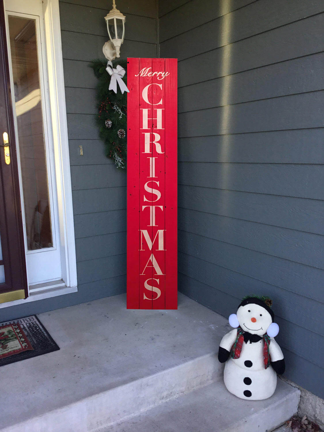 Semn Vertical Merry Christmas Front Door Sign