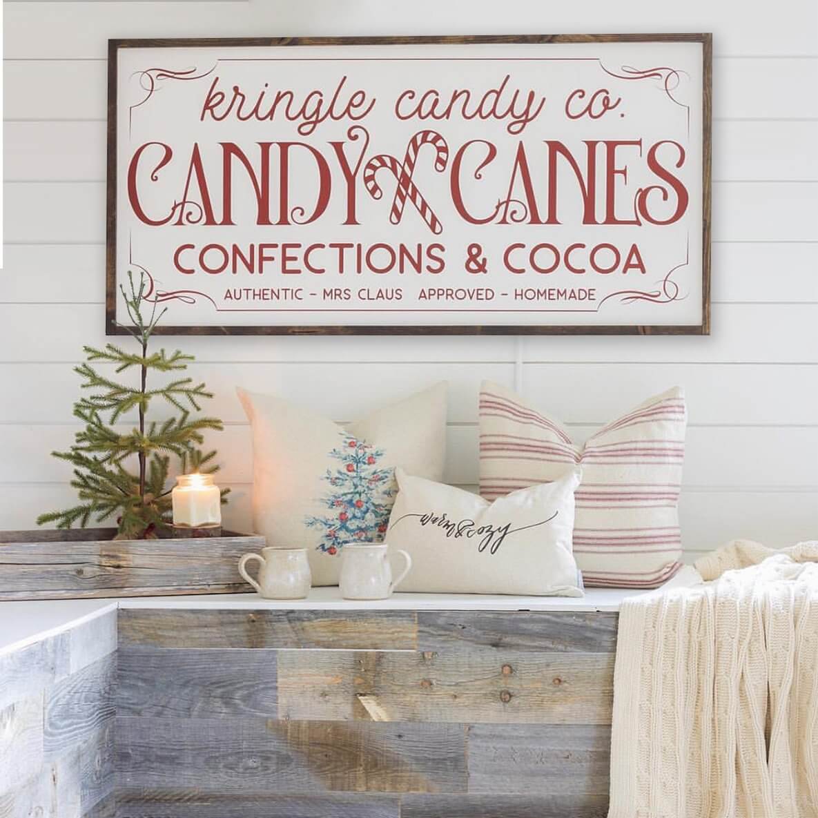 Vintage-tyylinen Kringle Candy Co. Sign