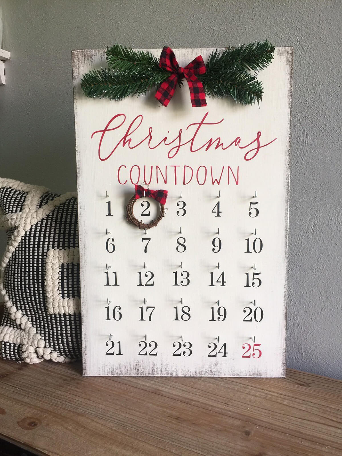 Wooden Christmas Countdown Calendar Display