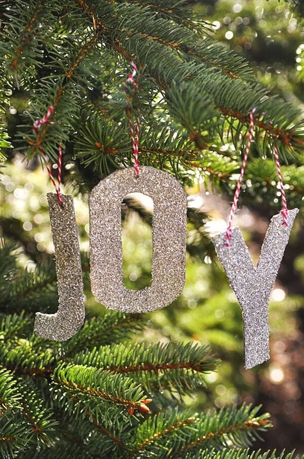 Decorate the Tree with Glittered Lettering