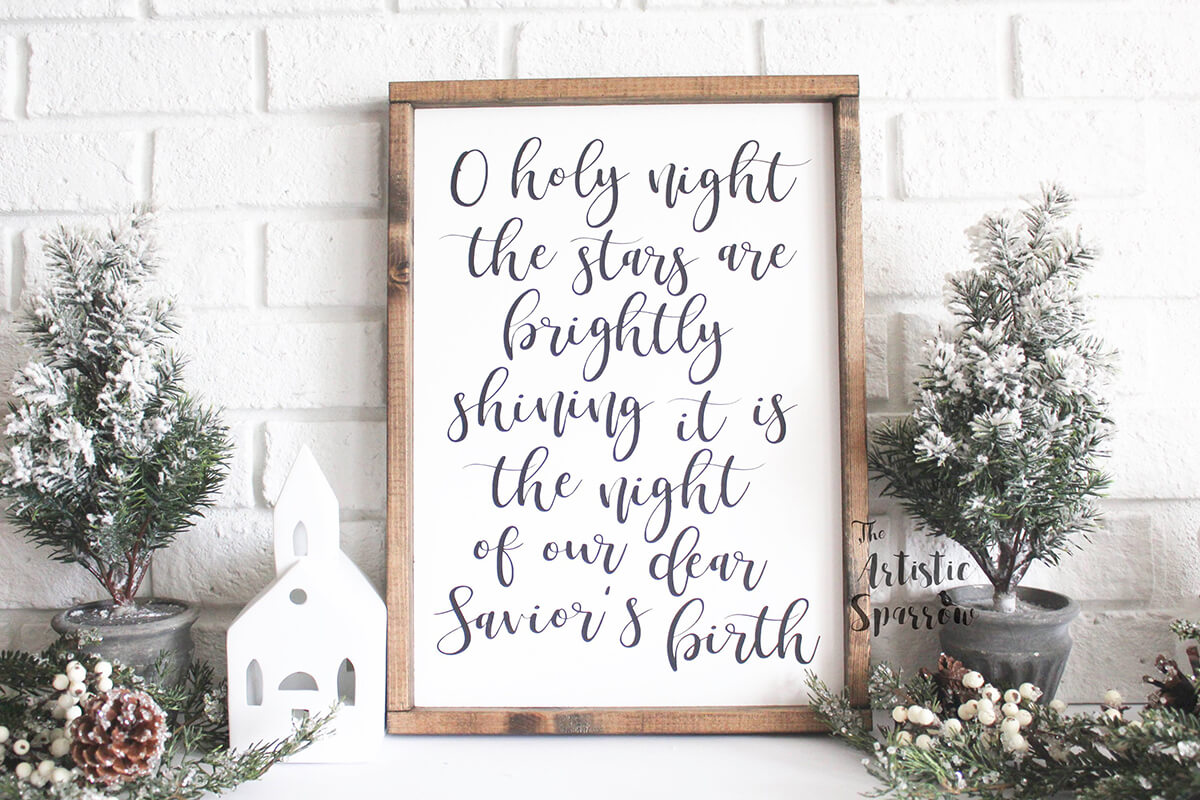 Semnul O Holy Night Hand Painted Sign