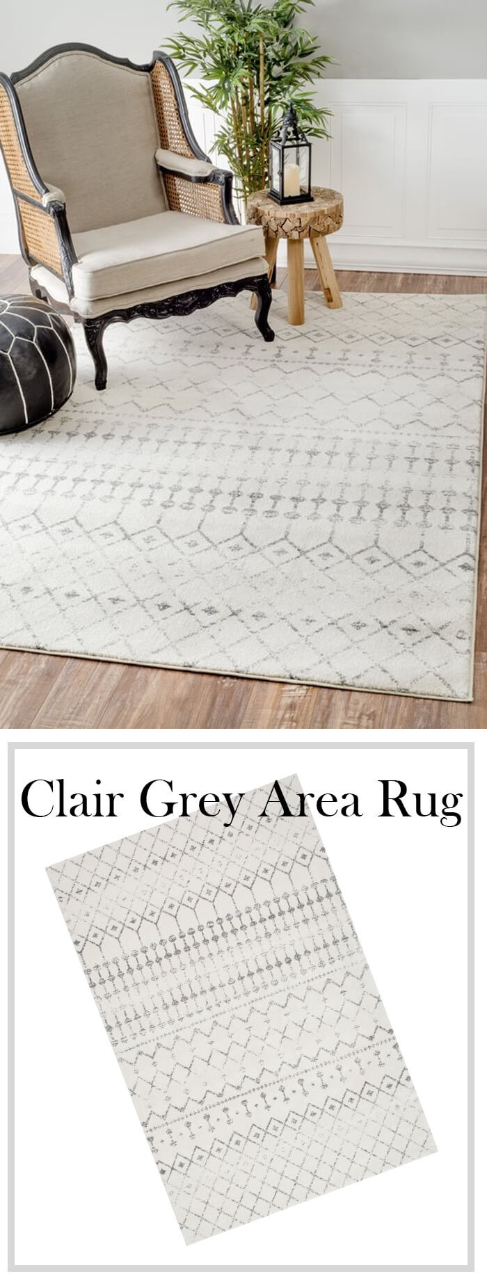 Cute, Upscale Grey Farmhouse Area Rug