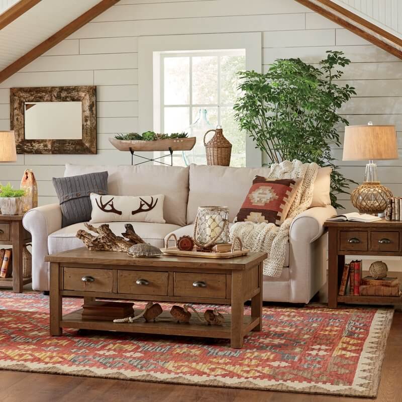 Hunting Lodge Inspired Home Living Room, Hunting Living Room Decor