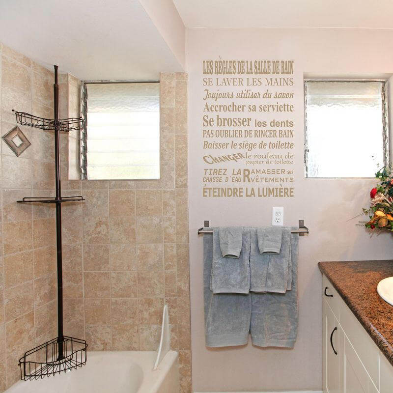 Bathroom Rules in French Wall Sticker