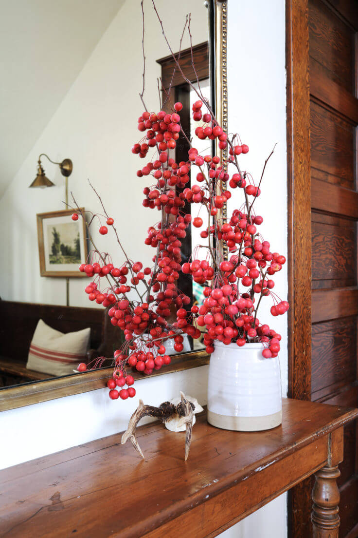 Wood & Winter Berry Entryway with Vase