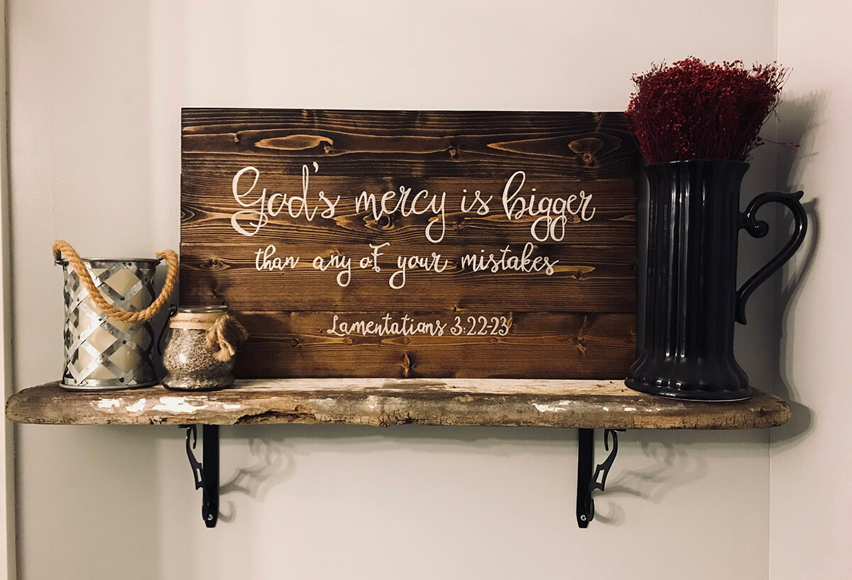 Custom Wood Sign Adds Rustic Charm