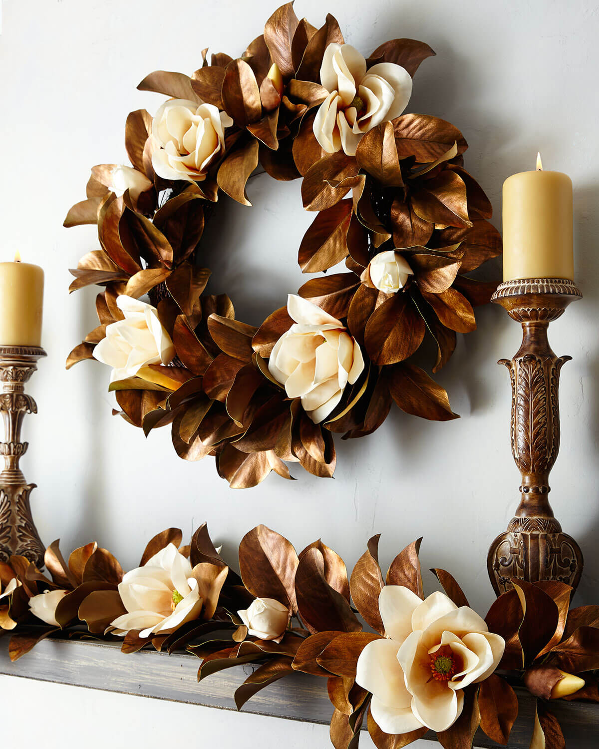 Fall Mantel Warm Brown Design Idea